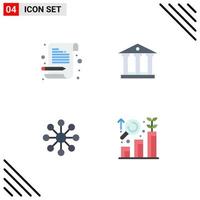 4 Universal Flat Icon Signs Symbols of letter server scratch pad savings research Editable Vector Design Elements