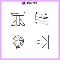 4 Icons in Line Style Outline Symbols on White Background Creative Vector Signs for Web mobile and Print Creative Black Icon vector background