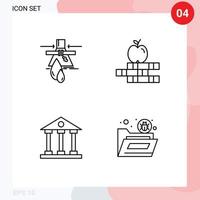 4 Creative Icons Modern Signs and Symbols of chemical columns factory books finance and business Editable Vector Design Elements