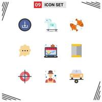 Stock Vector Icon Pack of 9 Line Signs and Symbols for online comment virus chat nutrition Editable Vector Design Elements