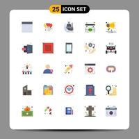 Flat Color Pack of 25 Universal Symbols of notification horn moon announcement saint Editable Vector Design Elements