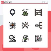 Set of 9 Modern UI Icons Symbols Signs for product deployment scandinavia business interior Editable Vector Design Elements