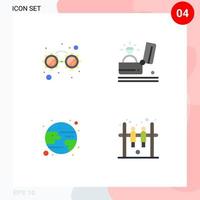 Modern Set of 4 Flat Icons and symbols such as fancy glasses forecast celebration proposal bar Editable Vector Design Elements