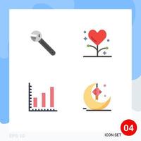 Set of 4 Commercial Flat Icons pack for wrench medicine spanner fitness statistics Editable Vector Design Elements