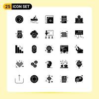 paquete de iconos vectoriales de stock de 25 signos y símbolos de línea para mapas gps navegación divertida corte elementos de diseño vectorial editables vector