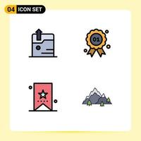 Universal Icon Symbols Group of 4 Modern Filledline Flat Colors of business education award canada ui Editable Vector Design Elements