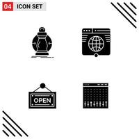 Set of 4 Modern UI Icons Symbols Signs for consumption website lower internet shop Editable Vector Design Elements