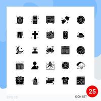 Mobile Interface Solid Glyph Set of 25 Pictograms of connection scandinavia deck gloves arctic Editable Vector Design Elements