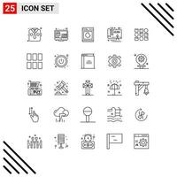 25 Thematic Vector Lines and Editable Symbols of data scince pattren cooking plan architecture Editable Vector Design Elements