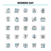 25 Womens Day Black and Blue icon Set Creative Icon Design and logo template Creative Black Icon vector background