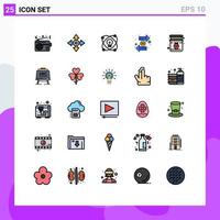 25 Universal Filled line Flat Colors Set for Web and Mobile Applications interchange exchange navigation duty drawing Editable Vector Design Elements