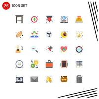 25 Universal Flat Color Signs Symbols of construction coding filters reload laptop Editable Vector Design Elements