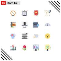 16 Universal Flat Color Signs Symbols of property message credit marketing communication Editable Pack of Creative Vector Design Elements