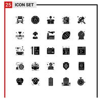 Set of 25 Modern UI Icons Symbols Signs for magnifying business education medical health Editable Vector Design Elements