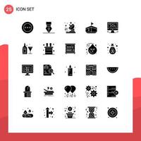 25 Creative Icons Modern Signs and Symbols of settings computer wreath transportation boat Editable Vector Design Elements