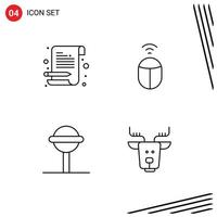 Pictogram Set of 4 Simple Filledline Flat Colors of letter lollipop scratch pad computer arctic Editable Vector Design Elements