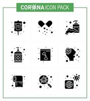 COVID19 corona virus contamination prevention Blue icon 25 pack such as  xray bone hand care soap viral coronavirus 2019nov disease Vector Design Elements