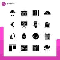 Glyph Icon set Pack of 16 Solid Icons isolated on White Background for responsive Website Design Print and Mobile Applications Creative Black Icon vector background