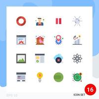 16 iconos creativos signos y símbolos modernos de configuración de pausa web de la casa ciencia paquete editable de elementos de diseño de vectores creativos