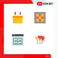 4 Flat Icon concept for Websites Mobile and Apps box page grid area website Editable Vector Design Elements