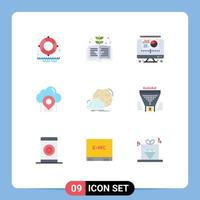 Modern Set of 9 Flat Colors and symbols such as innovation creative pie brainstorming map Editable Vector Design Elements