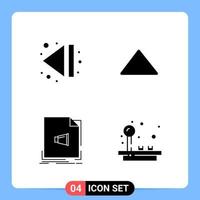 4 Solid Black Icon Pack Glyph Symbols for Mobile Apps isolated on white background 4 Icons Set Creative Black Icon vector background