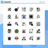 25 Creative Icons Modern Signs and Symbols of mind brain birthday seo idea Editable Vector Design Elements
