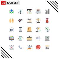 Group of 25 Flat Colors Signs and Symbols for business server communication database computer Editable Vector Design Elements