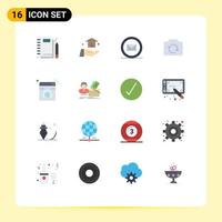 Modern Set of 16 Flat Colors and symbols such as iot ui development basic camera Editable Pack of Creative Vector Design Elements