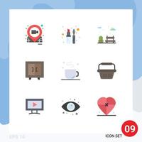 9 Creative Icons Modern Signs and Symbols of coffee school mascara interior cupboard Editable Vector Design Elements