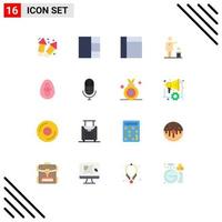 16 Flat Color concept for Websites Mobile and Apps microphone live ideas egg decoration Editable Pack of Creative Vector Design Elements