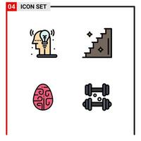 Set of 4 Modern UI Icons Symbols Signs for creative easter idea stairs holiday Editable Vector Design Elements