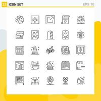 Modern Set of 25 Lines and symbols such as location center link education diploma Editable Vector Design Elements