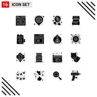 16 Creative Icons Modern Signs and Symbols of kiosk drinks place cooking money Editable Vector Design Elements