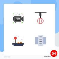 User Interface Pack of 4 Basic Flat Icons of camera whisk retro home fun Editable Vector Design Elements