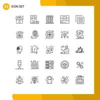 Pack of 25 creative Lines of file wallet planning man accessories Editable Vector Design Elements