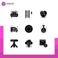 9 iconos creativos signos y símbolos modernos de camión de bonificación mejor entrega de envío elementos de diseño vectorial editables vector