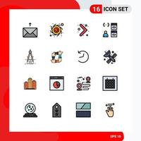 Set of 16 Modern UI Icons Symbols Signs for refinement measure right design develop Editable Creative Vector Design Elements