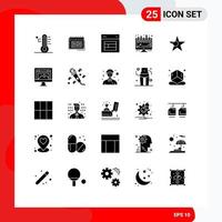 Modern Set of 25 Solid Glyphs and symbols such as analytics web event site design Editable Vector Design Elements