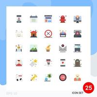 25 Universal Flat Colors Set for Web and Mobile Applications life control schedule city website Editable Vector Design Elements