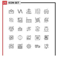 25 Thematic Vector Lines and Editable Symbols of ecology chinese sound box medal Editable Vector Design Elements