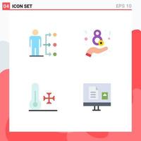 4 Creative Icons Modern Signs and Symbols of connect temperature user eight weather Editable Vector Design Elements