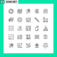Stock Vector Icon Pack of 25 Line Signs and Symbols for waste pollution online gas international Editable Vector Design Elements