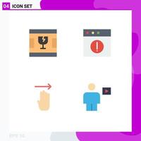 Modern Set of 4 Flat Icons and symbols such as broken gesture shapes mac avatar Editable Vector Design Elements