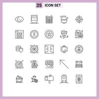 Modern Set of 25 Lines and symbols such as location define seo festival egg Editable Vector Design Elements