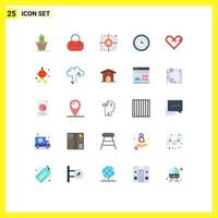 25 iconos creativos signos y símbolos modernos de regalo amor objetivo corazón velocímetro elementos de diseño vectorial editables vector