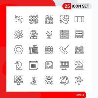 conjunto creativo de 25 iconos de contorno universal aislados sobre fondo blanco fondo de vector de icono negro creativo