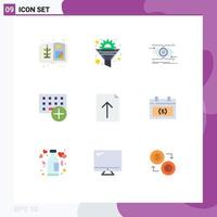 Set of 9 Commercial Flat Colors pack for hardware devices attention computers vision Editable Vector Design Elements