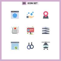 Stock Vector Icon Pack of 9 Line Signs and Symbols for marketing advertisement location real document Editable Vector Design Elements