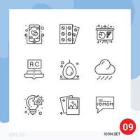 Modern Set of 9 Outlines and symbols such as food study business presentation school education Editable Vector Design Elements